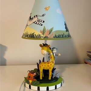 Hand-Painted Safari Giraffe Table Lamp - Yellow
